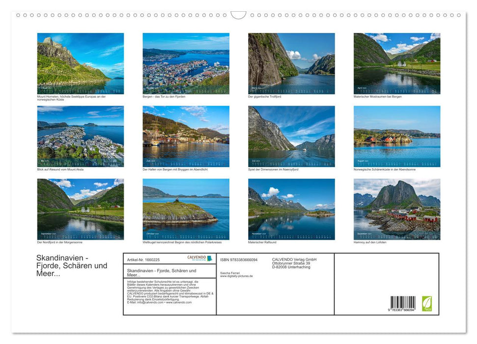 Scandinavia - fjords, archipelago and sea... (CALVENDO wall calendar 2024) 