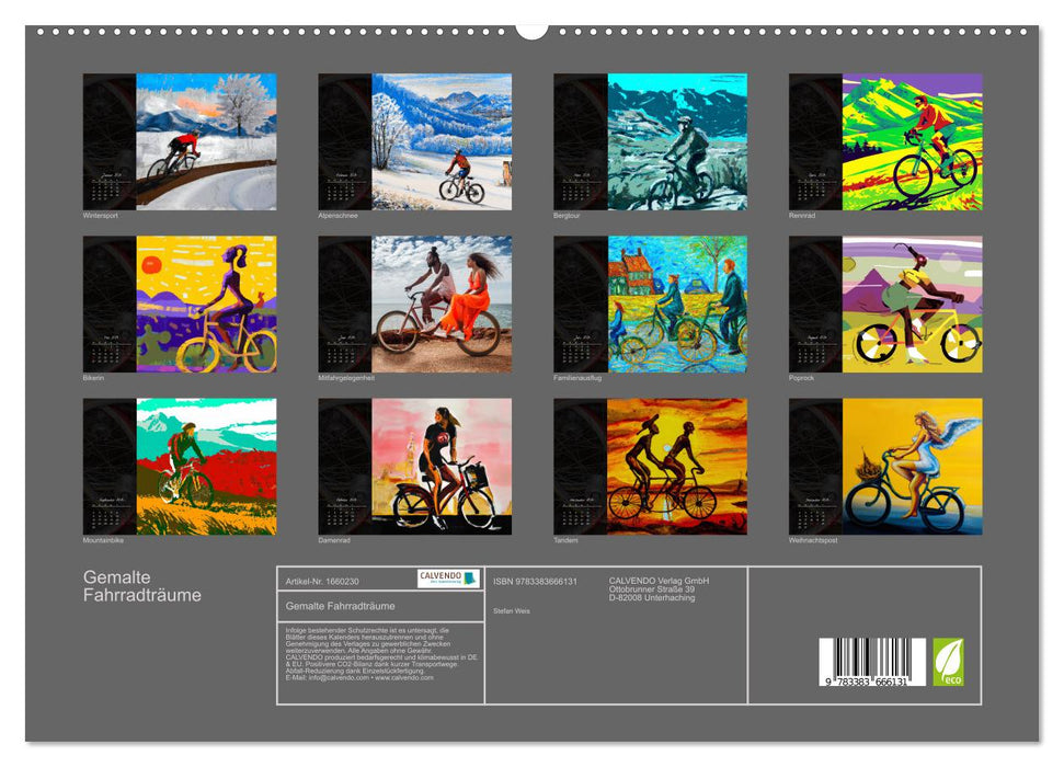 Gemalte Fahrradträume (CALVENDO Premium Wandkalender 2024)