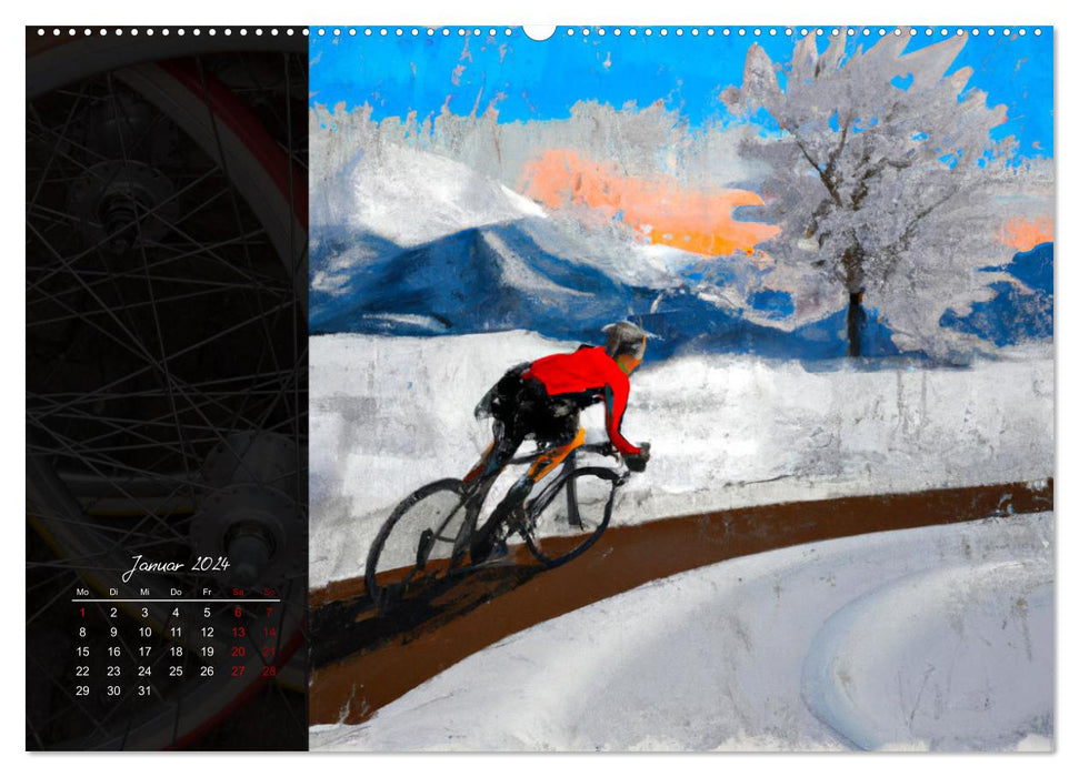 Gemalte Fahrradträume (CALVENDO Premium Wandkalender 2024)