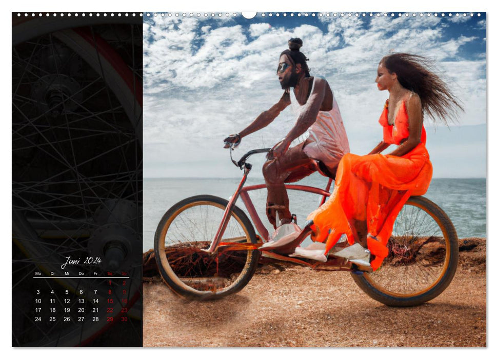 Gemalte Fahrradträume (CALVENDO Premium Wandkalender 2024)