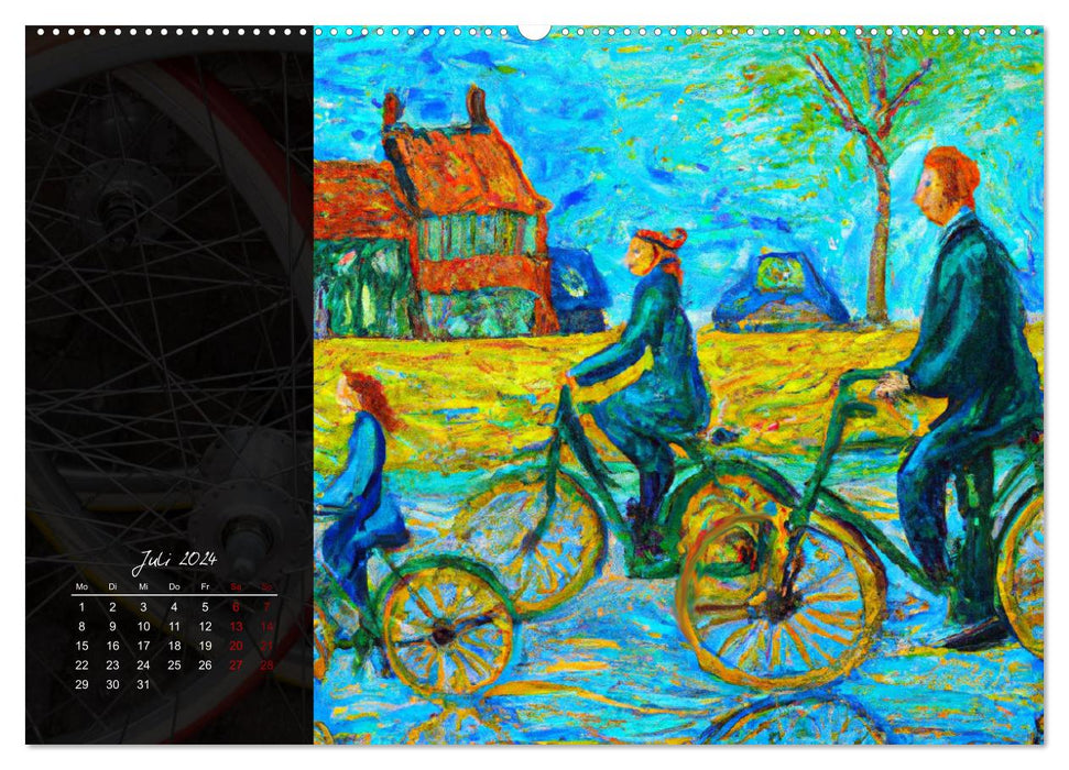 Gemalte Fahrradträume (CALVENDO Premium Wandkalender 2024)