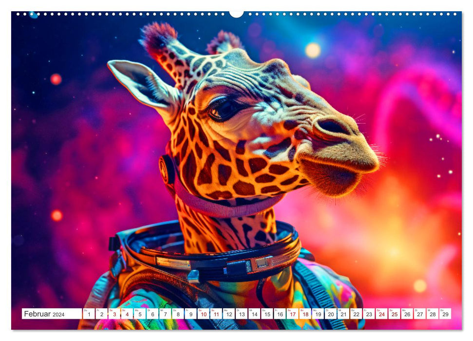 Animals conquer space (CALVENDO Premium Wall Calendar 2024) 