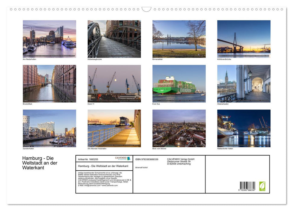 Hamburg - The cosmopolitan city on the waterfront (CALVENDO wall calendar 2024) 