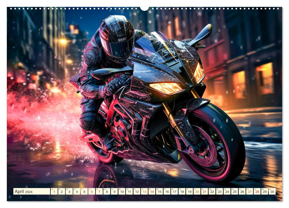 Motorrad Fantasien (CALVENDO Wandkalender 2024)