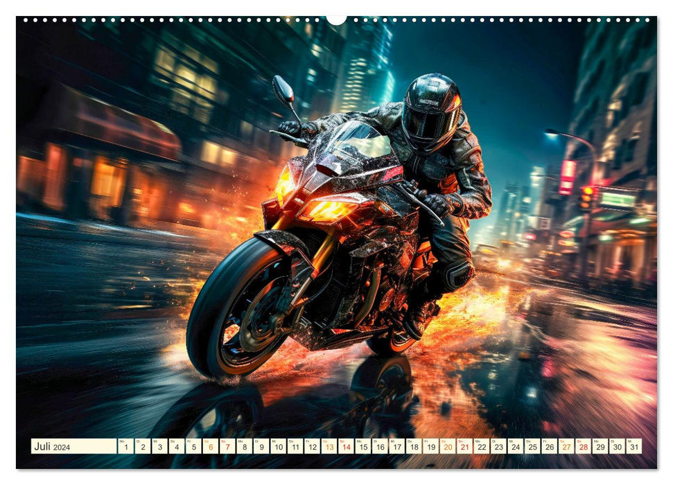 Motorrad Fantasien (CALVENDO Premium Wandkalender 2024)