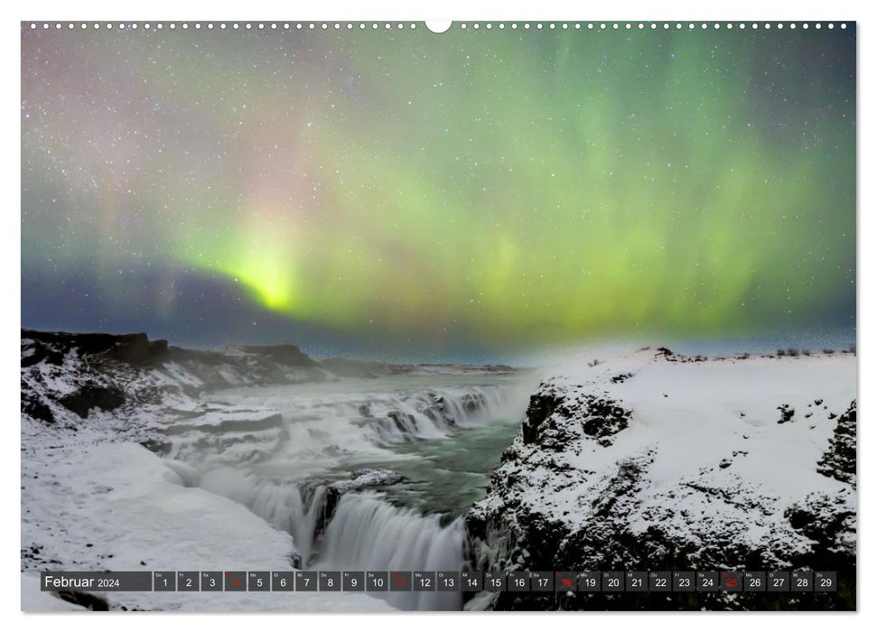 Magie des aurores boréales d'Islande (calendrier mural CALVENDO 2024) 