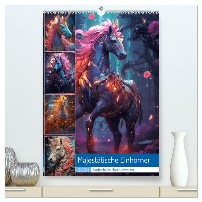 Licornes majestueuses (Calendrier mural CALVENDO Premium 2024) 
