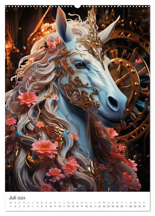 Majestic Unicorns (CALVENDO Premium Wall Calendar 2024) 