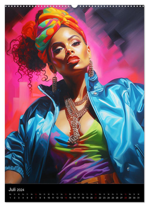 Les reines du rap. Attitude badass avec charme streetwear (Calvendo Premium Wall Calendar 2024) 