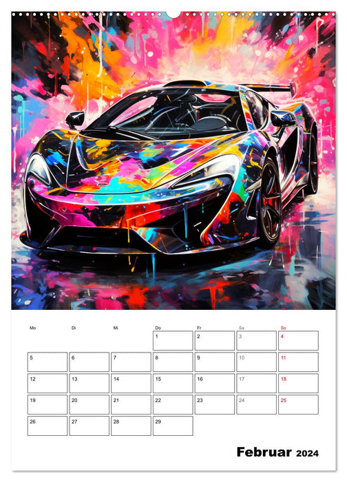 Sports Car Paintings (CALVENDO Wall Calendar 2024) 