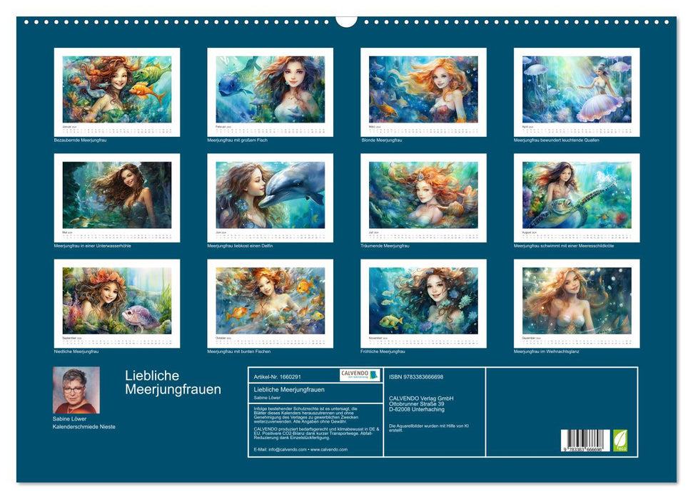 Lovely mermaids (CALVENDO wall calendar 2024) 