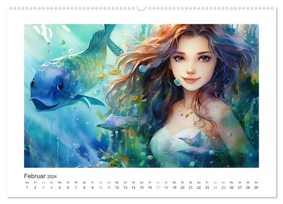 Lovely mermaids (CALVENDO wall calendar 2024) 