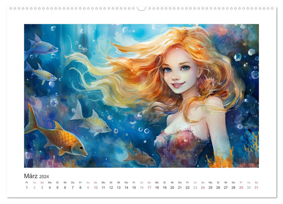 Liebliche Meerjungfrauen (CALVENDO Wandkalender 2024)