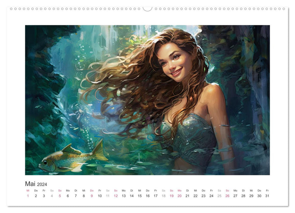 Lovely mermaids (CALVENDO wall calendar 2024) 