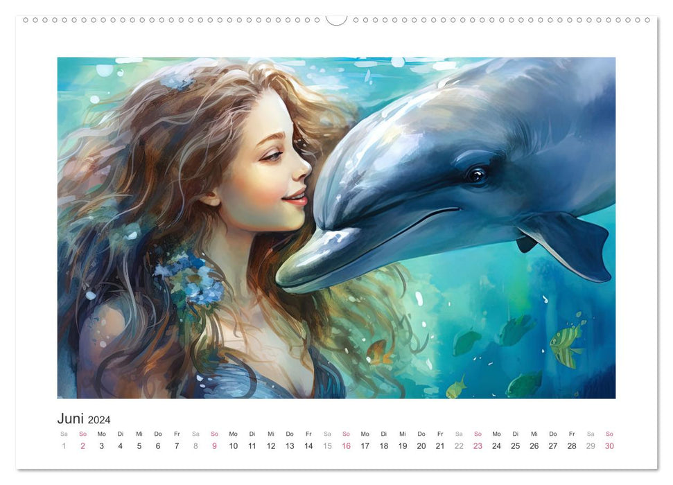 Liebliche Meerjungfrauen (CALVENDO Wandkalender 2024)