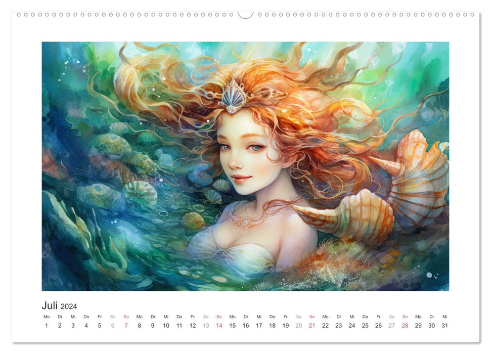 Liebliche Meerjungfrauen (CALVENDO Premium Wandkalender 2024)