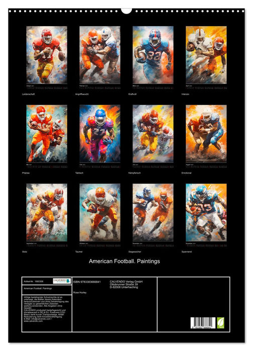 American football. Paintings (CALVENDO wall calendar 2024) 