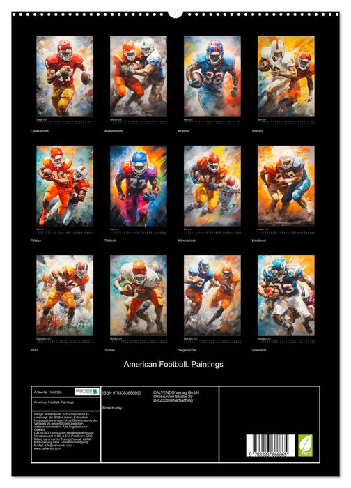 American football. Paintings (CALVENDO Premium Wall Calendar 2024) 