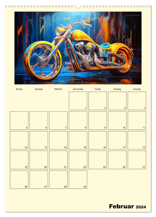 Custom Motorcycle Paintings (CALVENDO Wall Calendar 2024) 