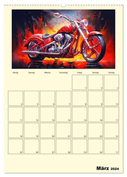 Custom Motorcycle Paintings (CALVENDO Wall Calendar 2024) 