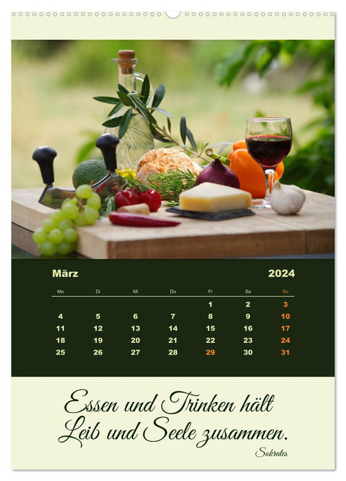 Vegan diet - fresh vegetables and fruit on the table (CALVENDO wall calendar 2024) 