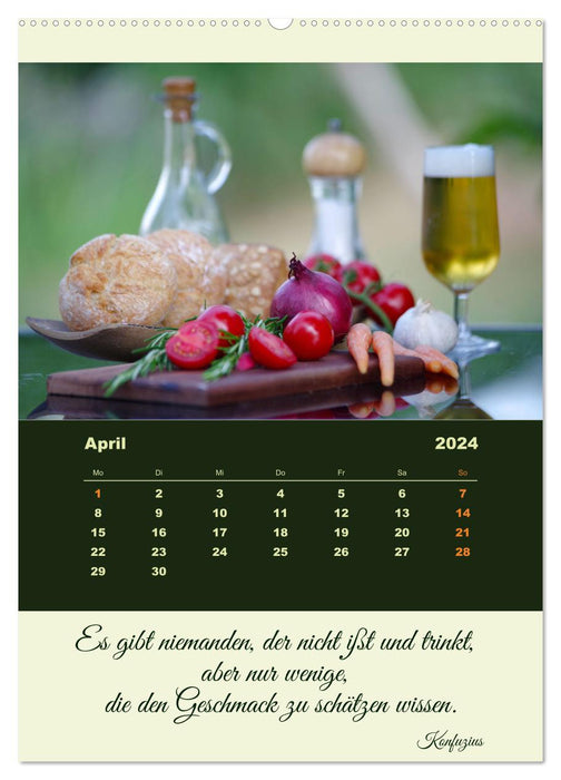 Vegan diet - fresh vegetables and fruit on the table (CALVENDO Premium Wall Calendar 2024) 