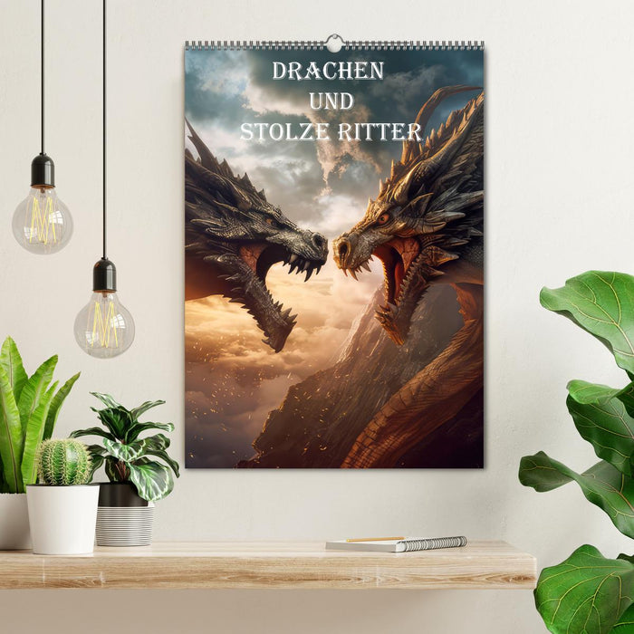 Dragons and proud knights (CALVENDO wall calendar 2024) 