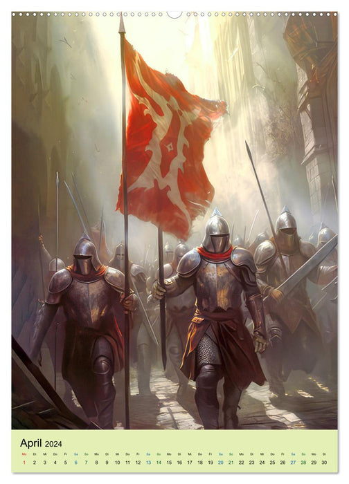 Drachen und stolze Ritter (CALVENDO Wandkalender 2024)