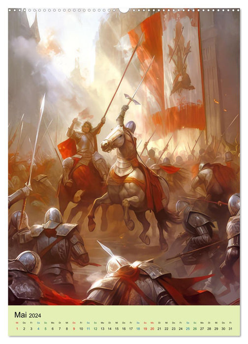 Dragons and proud knights (CALVENDO wall calendar 2024) 