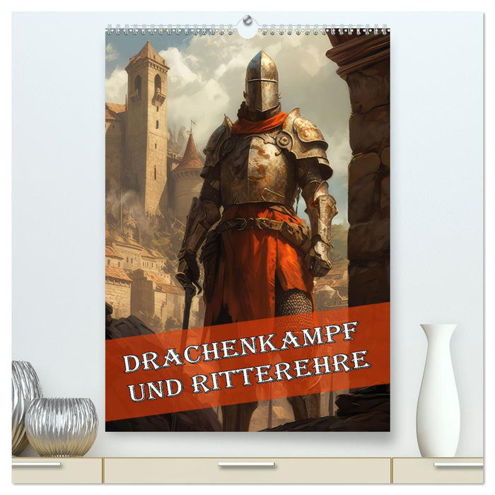 Drachenkampf und Ritterehre (CALVENDO Premium Wandkalender 2024)