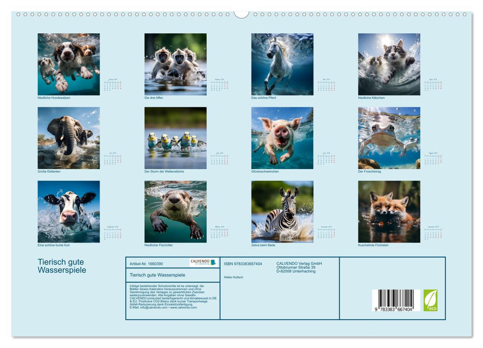Tierisch gute Wasserspiele (CALVENDO Premium Wandkalender 2024)