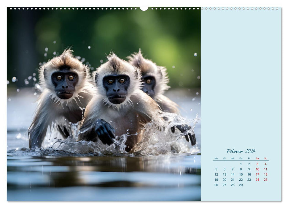 Tierisch gute Wasserspiele (CALVENDO Premium Wandkalender 2024)