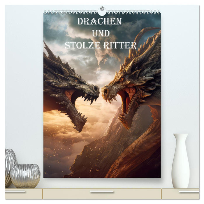 Dragons and proud knights (CALVENDO Premium Wall Calendar 2024) 