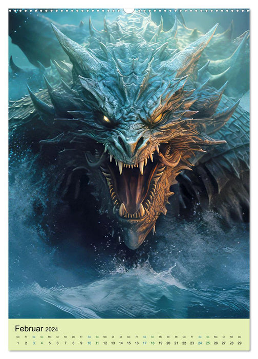 Dragons and proud knights (CALVENDO Premium Wall Calendar 2024) 