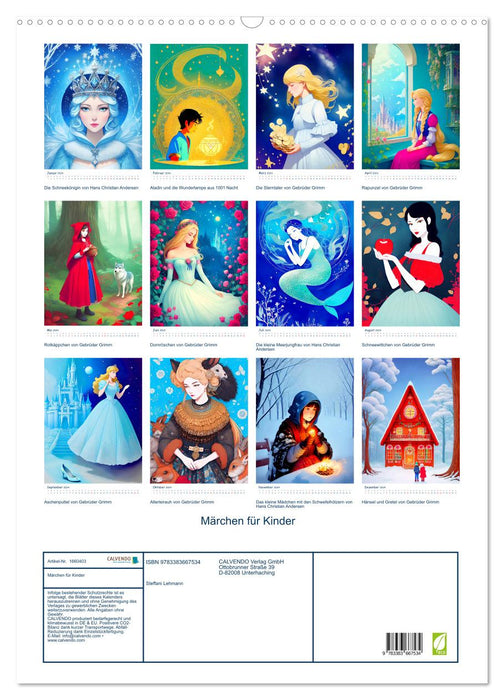 Fairy tales for children (CALVENDO wall calendar 2024) 