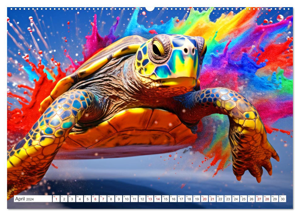 Splash de couleur dans le monde animal (Calendrier mural CALVENDO 2024) 