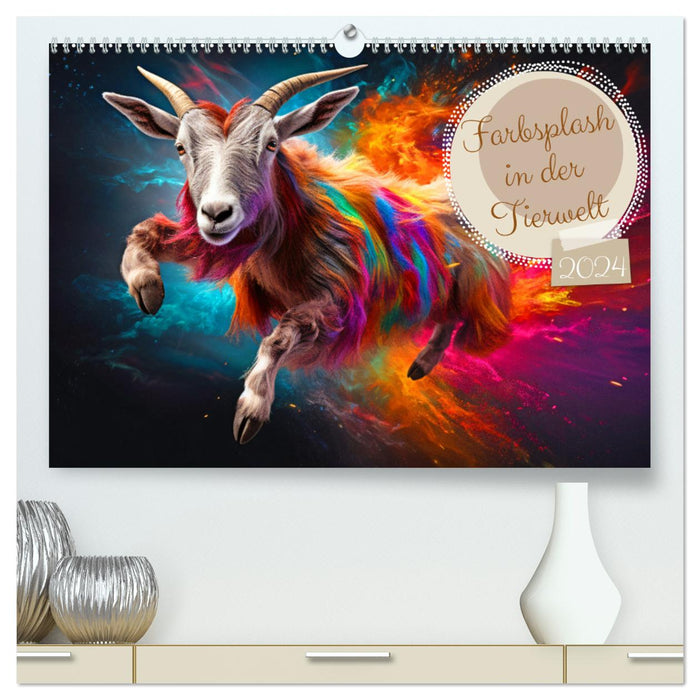 Farbsplash in der Tierwelt (CALVENDO Premium Wandkalender 2024)