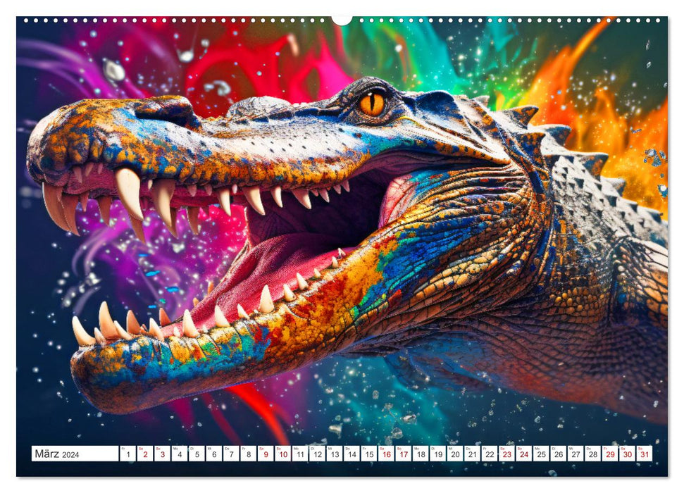 Farbsplash in der Tierwelt (CALVENDO Premium Wandkalender 2024)