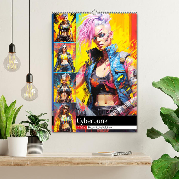 Cyberpunk. Futuristic heroines (CALVENDO wall calendar 2024) 