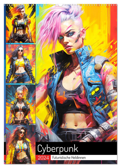 Cyberpunk. Futuristic heroines (CALVENDO wall calendar 2024) 