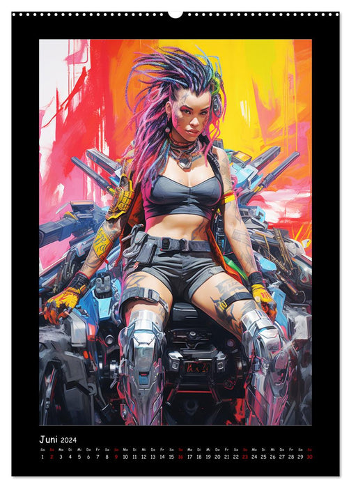 Cyberpunk. Futuristische Heldinnen (CALVENDO Premium Wandkalender 2024)