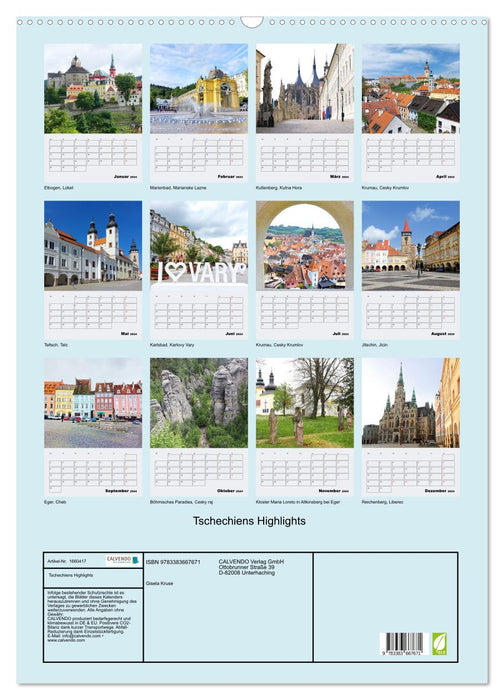 Tschechiens Highlights (CALVENDO Wandkalender 2024)