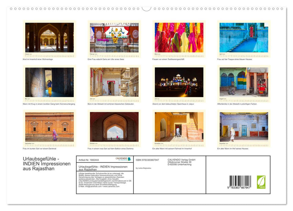Urlaubsgefühle - INDIEN Impressionen aus Rajasthan (CALVENDO Premium Wandkalender 2024)