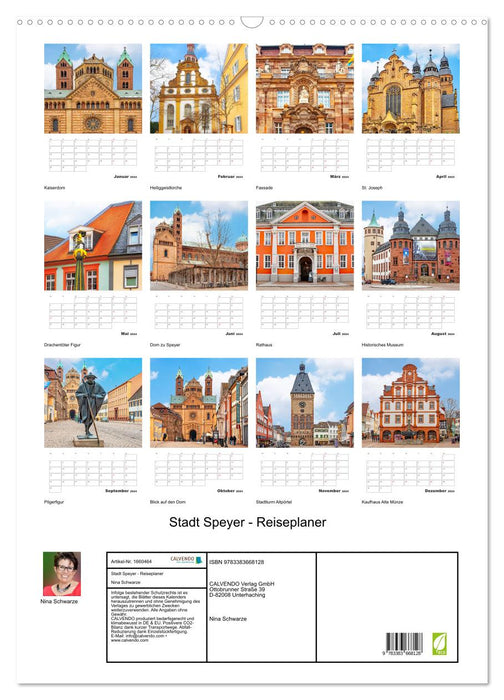 Stadt Speyer - Reiseplaner (CALVENDO Wandkalender 2024)