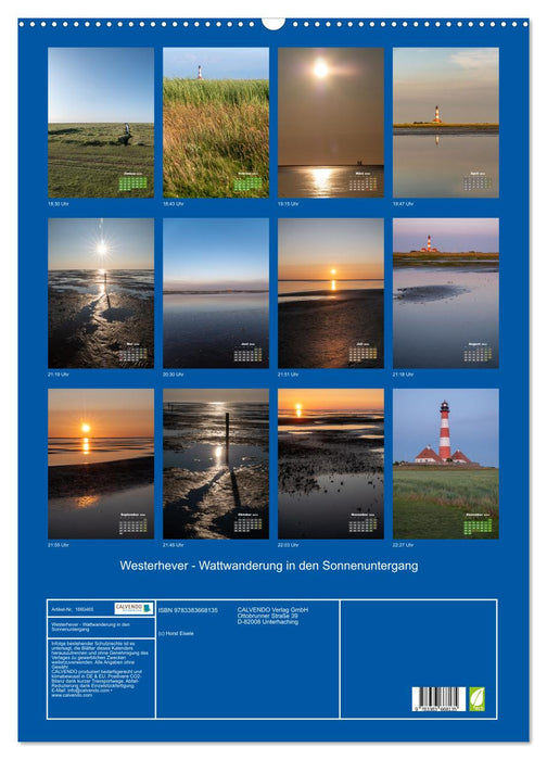 Westerhever - mudflat hike into the sunset (CALVENDO wall calendar 2024) 