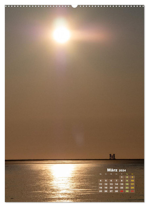 Westerhever - Wattwanderung in den Sonnenuntergang (CALVENDO Wandkalender 2024)