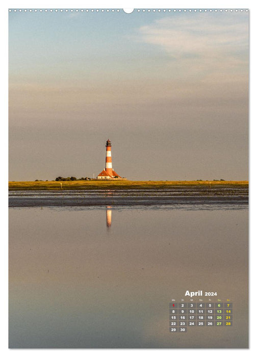 Westerhever - Wattwanderung in den Sonnenuntergang (CALVENDO Wandkalender 2024)