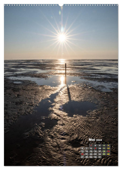 Westerhever - Wattwanderung in den Sonnenuntergang (CALVENDO Wandkalender 2024)