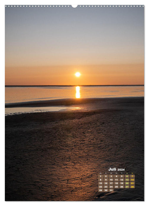 Westerhever - randonnée dans les vasières au coucher du soleil (Calendrier mural CALVENDO Premium 2024) 