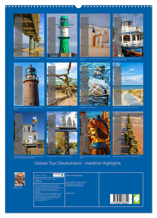 Tour de la mer Baltique en Allemagne - points forts maritimes (Calendrier mural CALVENDO Premium 2024) 